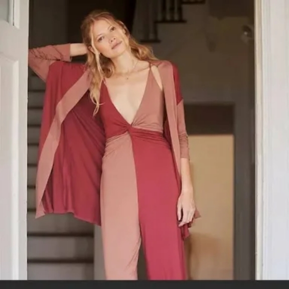 NWOT Anthro Color Block Robe - Picture 3 of 8